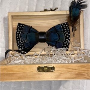 Blue Feather custom bow tie (never worn)